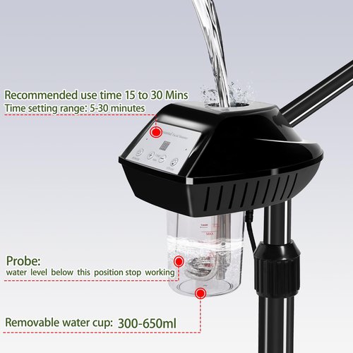 LKT COBTAC Face Steamer Professional,Steamer for Facial on Wheels,Ozone Face Steamer for Deep Facial Cleansing