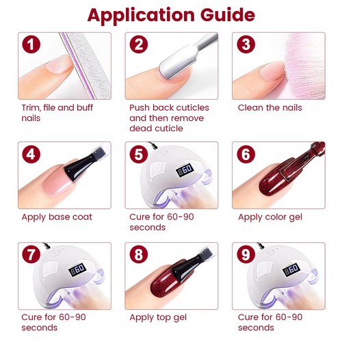 RARJSM Chameleon Gel Nail Polish Black to Red Multichrome Chameleon Color Changing Glitter Chrome GelPolish Curing Requires Sparkle Shimmer Nail Gel Varnish Soak Off DIY at Home Salon 15ml