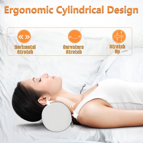 2 Pack Round Massage Table Bolster Pillow Pad, Bolster Pillow, Round Pillows, Suitable for Earthlite Massage Table (White, 4.7''x19.6'')