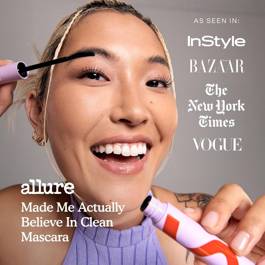 Tower 28 MakeWaves Vegan Black Mascara - Volumizing & Lengthening Formula for Sensitive Eyes - Humidity-Proof Lift - Jet (0.29 oz)
