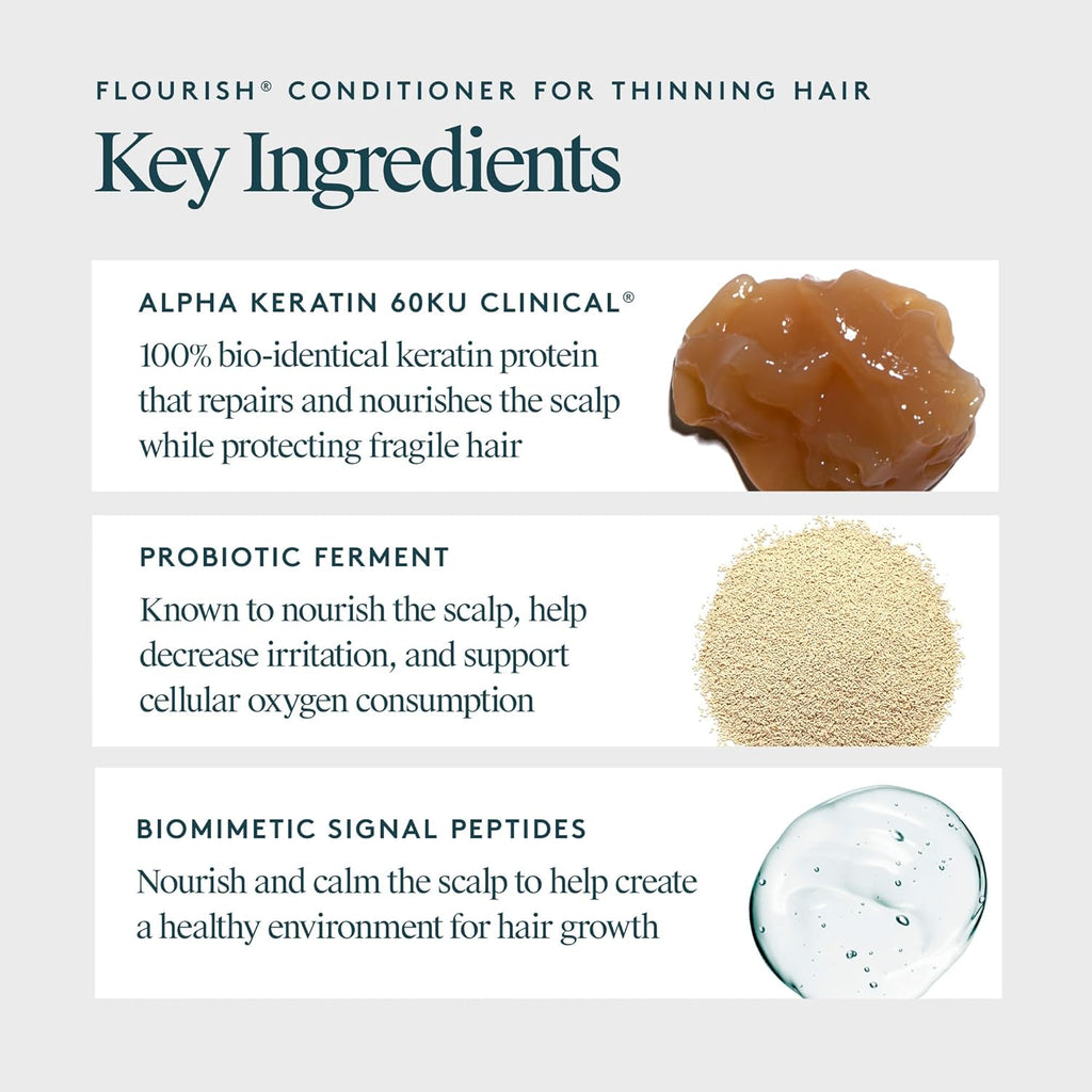 VIRTUE Flourish Conditioner - Sulfate-Free Hair Growth for Fine or Thinning Hair | Detangles & Thickens