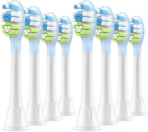 DailyWhite 8-Pack Replacement Brush Heads for Philips Sonicare | Superior Clean, White