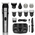 RUIBO Beard Trimmer for Men, 5-in-1 Cordless Hair Clipper Kit with Foil Razor, Waterproof Body, Nose & Ear Groomer, Precision Trimming for Beard, Hair & Body Care (Gray)