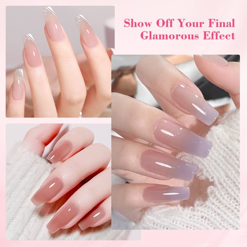 Saviland Slip Solution for Poly Gel Nails 4.06oz Liquid Anti-stick Gel Solution Kit for Beginners with Art Brush and Cup for Home DIY