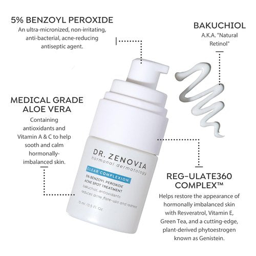 Dr. Zenovia Acne Spot Treatment - 5% Benzoyl Peroxide for Clearer Skin