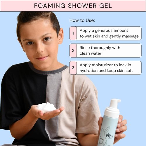 LAV KIDS Shower Gel - Gentle Body Wash for All Skin Types | 200ml Naturally Soft & Scented Skin