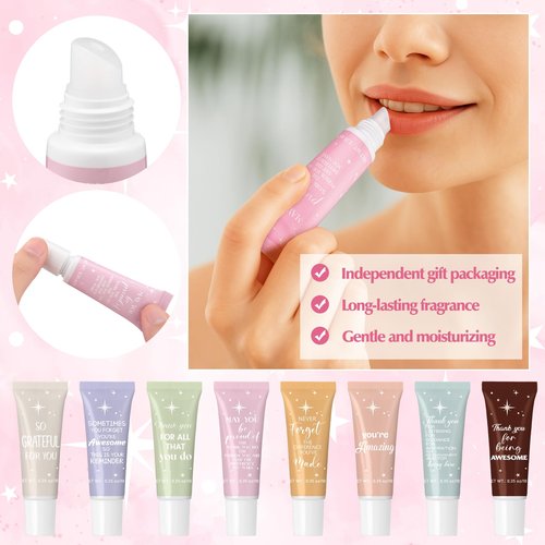 Linyuthia 24 Pcs Appreciation Gifts Lip Balm Bulk Moisturizing Balm for Dry Cracked lips Team Thank You Gift Volunteer Appreciation Party Favor for Women Teacher Employee Coworkers Nurse Girls Friend