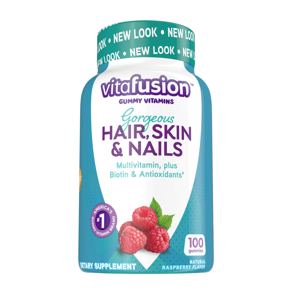 Vitafusion Gorgeous Hair, Skin & Nails Multivitamin Gummy Vitamins, 100ct (Pack of 2)