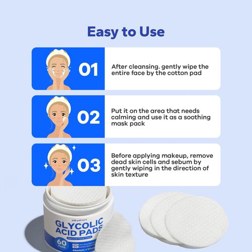 SilkyShark Glycolic Acid Resurfacing Pads (60 Count), 10% Ultra Pure + 2% Salicylic Acid, Exfoliating Peel Pads for Face, Effective Chemical Peel, Radiant Skin Renewal
