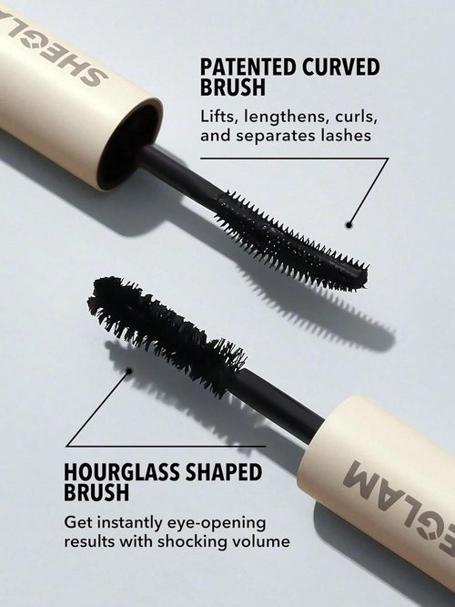 SheGlam 2 In 1 Black Mascara - Volume & Length Dual-Ended Tubing Eye Makeup, Long Lasting