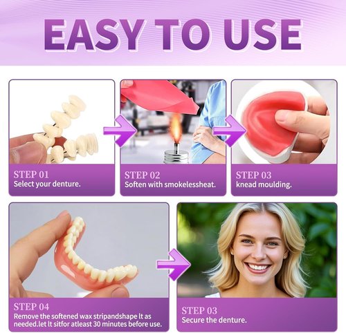 At-Home DIY Denture Kit: Full Set of Upper & Lower False Teeth for DIY Smile Transformation-LL01