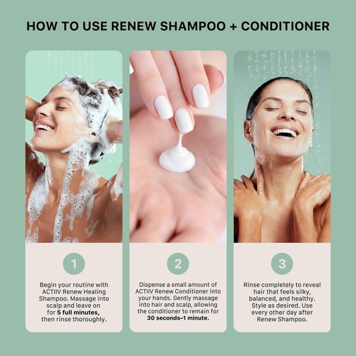 ACTIIV Renew Travel Duo | Supports Scalp Health & Appearance of Fuller, Healthier-Looking Hair, Hydrates & Nourishes, Heals Damaged & Over-Processed Hair, Plant-Based, Color-Safe, Vegan