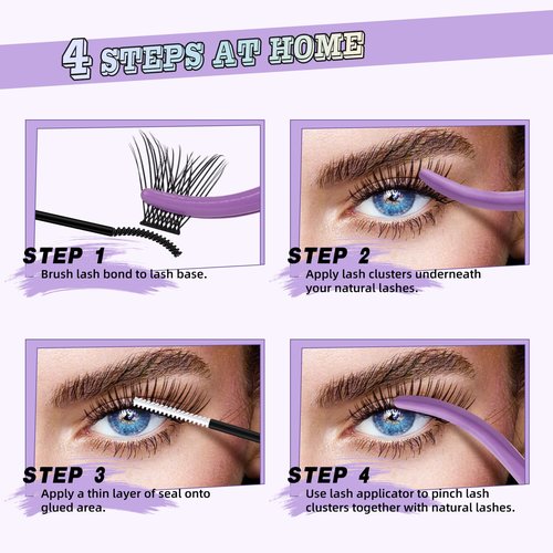 Lash Extension Kit for Beginners BM03 Eyelash Extension Kit 156pcs D Curl Flat Matte Lash Clusters Kit Natural and Soft Lash Kit Flat Band 8-18 Mixed Individual Lashes Kit (US-FDset-BM03-8-18MIX)