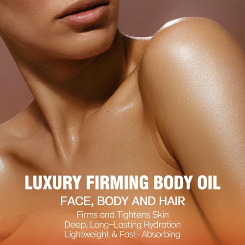 Bellisinno Body Firming Oil 3.38 FL OZ, After Shower Body Oils for Women, Skin Tightening and Hydrating Treatment for Arms, Legs, Stomach and Full Body, Deep Moisturizing Body Care That Plumps