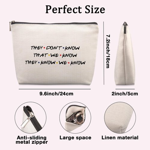 Friends TV Show Gifts Cosmetic Bag, Funny Gifts Friends TV Show Merchandise Birthday Friendship Gifts for Women Friends Fans Sister Bestie Best Friends Gifts Funny Makeup Bag