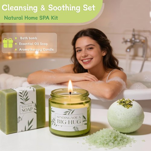 PrecisEdge Birthday Gifts for Women 11 Pcs Self Care Baskets for Women, Christmas Thinking of You Friendship Gift Box, Candles and Bath Shower Sets for Mom Grandma Sister Friends (Sage Green)