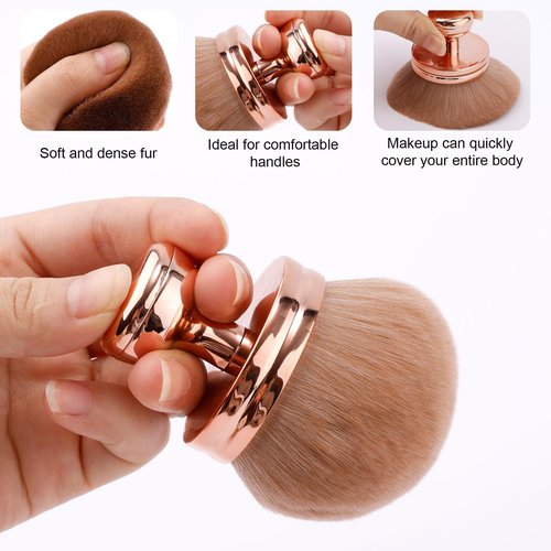 2pcs Extra Large Self Tanning Brush, Self Tanner Applicator Foundation Makeup Brushes Spray Tan Blending Brush Oval Body Brush Makeup for Blusher Legs Arms Face Body (Rose Gold)