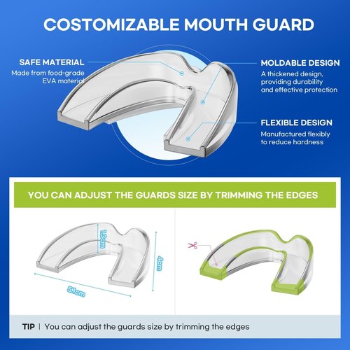 Mouth Guard for Grinding Teeth at Night: Mouth Guard for Sleeping - Night Guard for Teeth Grinding (4 Guards)