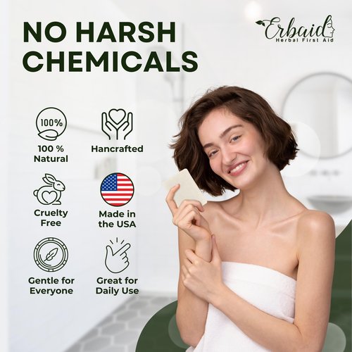 Erbaid Tea Tree Soap – Natural Defense Tea Tree Oil Soap Bar for Face & Body – Remedy Fights Acne, Skin Irritation, and Prevents Breakouts – Deeply Cleansing, Hydrating Cleanser for Calm, Fresh Skin