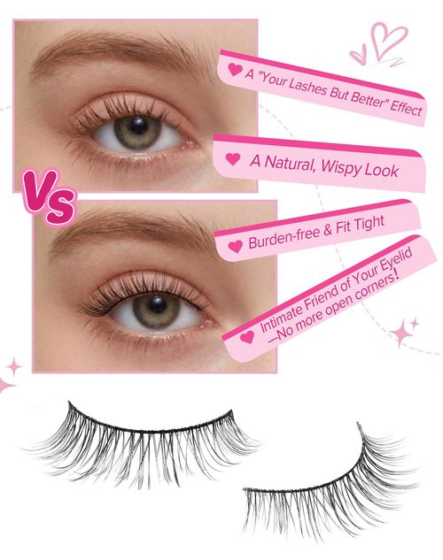 Short Lashes Natural Look Wispy False Eyelashes C Curl Fake Lashes Volume Mink Lashes 10mm Eye Lashes Pack Cute False Lashes 32-4EVA