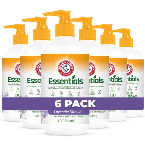 Arm & Hammer 6 Pack Liquid Hand Soap for Skin Cleaning - Cleanser for Kitchen & Bathroom with Lavender Vanilla Scent - Natural Hand Soap Cleanses, Softens 14 FL Oz (414ml)