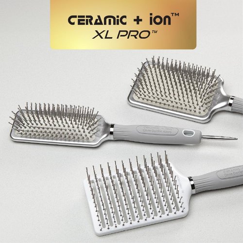 Olivia Garden Ceramic + Ion XL Pro Hair Brush - Paddle Brush for Smooth, Shiny Hair - All Hair Types