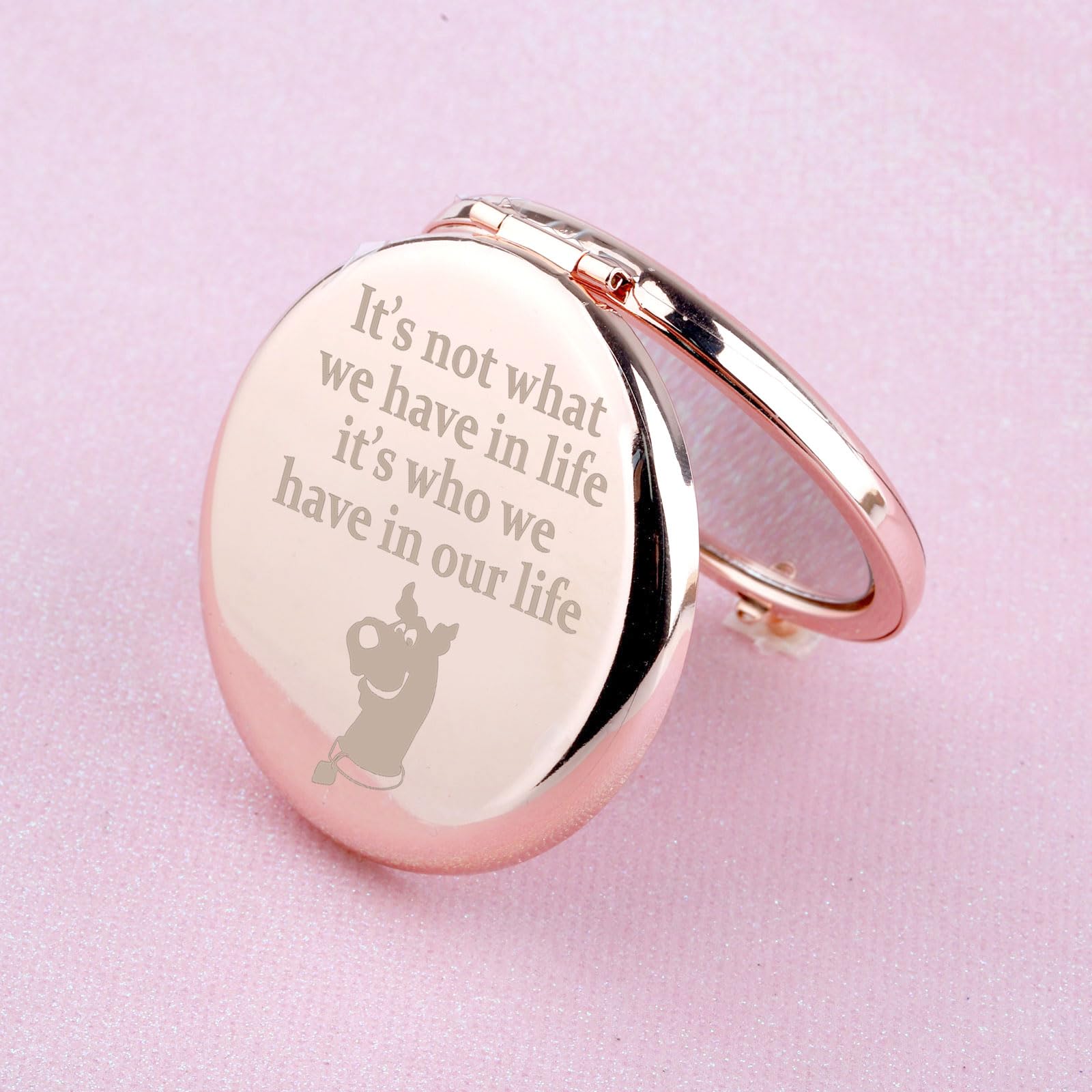 WUSUANED Funny Dog Makeup Mirror It’s Not What We Have in Life It’s Who We Have in Our Life Jewelry Cartoon Dog Lover Gift Dogs Mom Gift (artoon S Dog Mirror 2)
