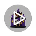 Giant 9 FT Halloween Inflatable Haunted Castle with Dragon & Ghost Lights