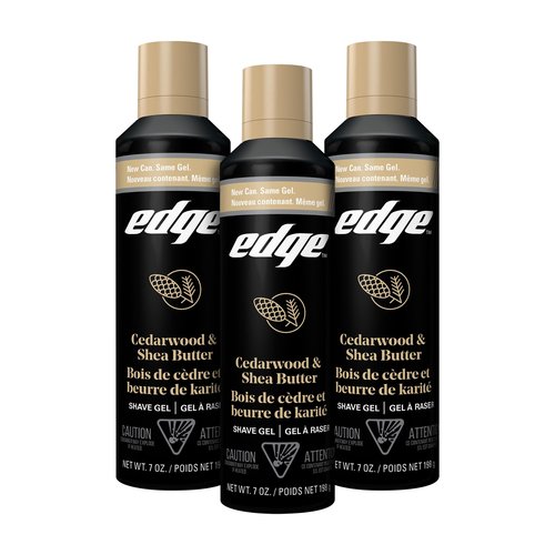 Edge Shave Gel for Men, Cedarwood & Shea Butter, 7oz (3 Pack) - Shaving Gel For Men That Moisturizes, Protects and Soothes To Help Reduce Skin Irritation (Packaging May Vary)