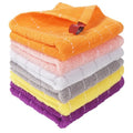 INFICRIME 6 Pack 100% Cotton Wash Cloth, 12x12 Inch Highly Absorbent and Soft Feel Fingertip Towels, Machine Washable Washcloths for Bathroom, Gym, Hotel, Spa and Kitchen, 6 Colours