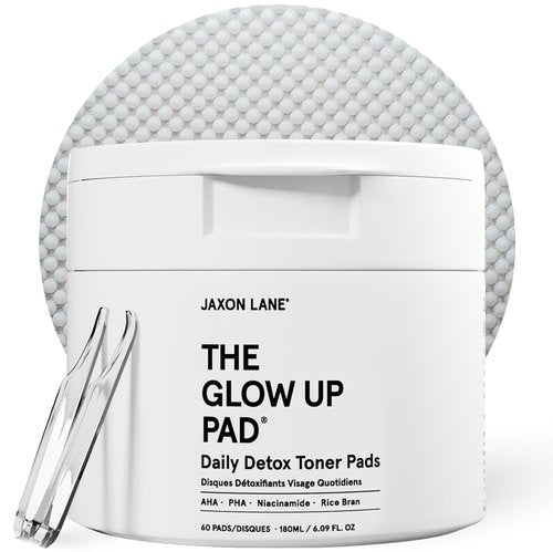 **THE GLOW UP Rice Toner Pads - Daily Exfoliating Facial Pads with Centella, AHA, PHA & Niacinamide for Brightening & Acne Care**