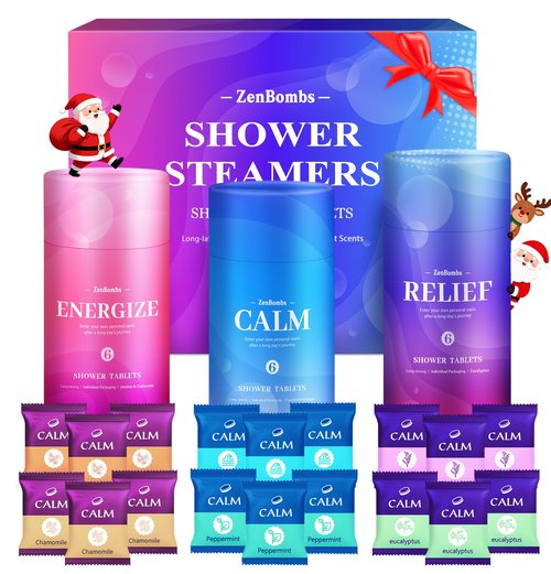 Shower Steamers, 18 Pack Set Shower Bombs with 6 Organic & Natural Fragrance, Self-Care & Relaxation Presents for Women and Men, Ideal for Personal Care and Birthday, Valentine's Day Presents