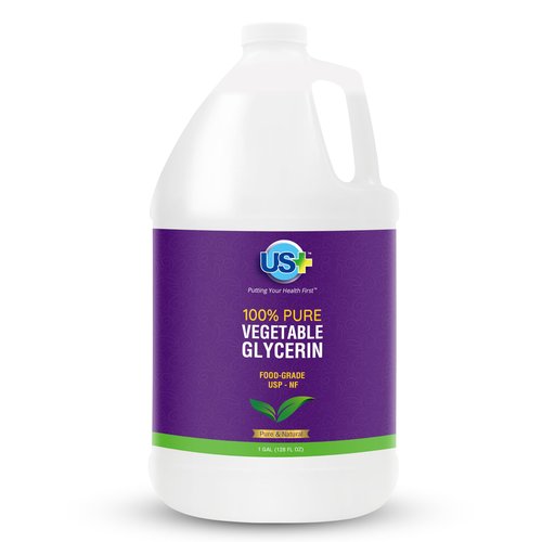 US+ 100% Pure Vegetable Glycerin - Pharmaceutical & Food Grade (USP) - Premium Quality All-Natural Moisturizer & Cleanser - For skin, hair, soaps & more (1 Gallon)