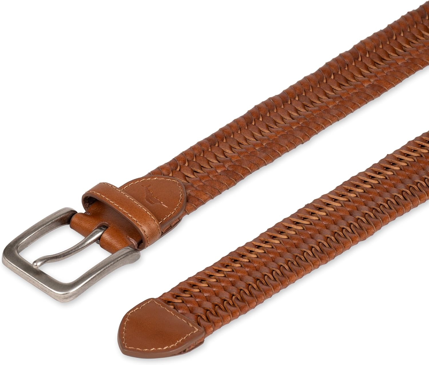 Tommy Bahama Men's Braided Leather Belt - Fully Adjustable Comfort Design for Everyday Wear