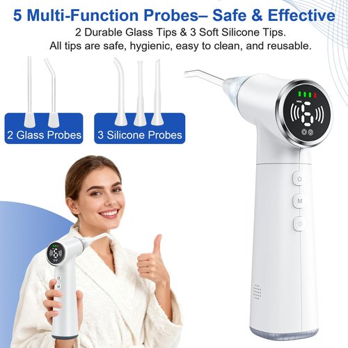 Tonsil Stone Vacuum Remover with LED Light Upgraded Electronic Oral Care Cleaning Tool Set 6 Suction Levels for Fresh Breath & Comfortable Use (White)
