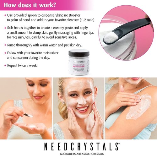 NeedCrystals Microdermabrasion Crystals - Natural Facial Scrub for Dull Skin | Exfoliates & Improves Texture, 4 oz.