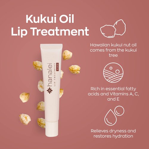 Hanalei Sugar Lip Scrub and Lip Treatment (Sand) Bundle, Made with Raw Cane Sugar and Real Hawaiian Kukui Nut Oil (Cruelty free, Paraben free)