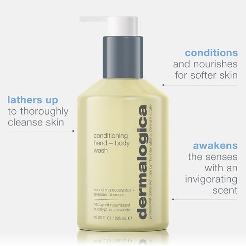 Dermalogica Conditioning Hand & Body Wash - 10 Fl Oz Shower Gel with Tea Tree & Eucalyptus Oil for Gentle Cleansing