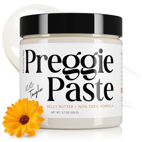 Mommy Life Preggie Paste Belly Butter - Nourishing Stretch Mark Cream for Pregnancy & Postpartum | Non-Toxic Formula with Manuka Honey & Vitamin E - 3.7oz