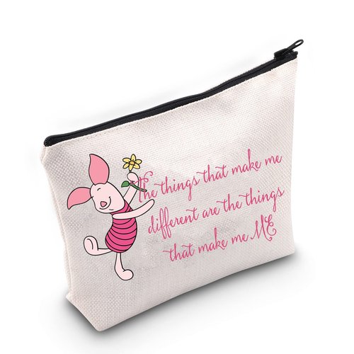 BWWKTOP Pig Cartoon Makeup Bag Pig Movie Inspired Gifts The Things That Make Me Different Are The Things That Make Me Me Zipper Pouch Bag Pig Merchandise (Make Me Different)