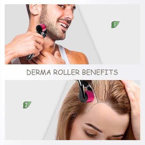 3 Pack Derma Roller Set - Microneedling Roller for Home Use, Microneedle Roller Skin Tool, Personal Skin and Hair Care Tools