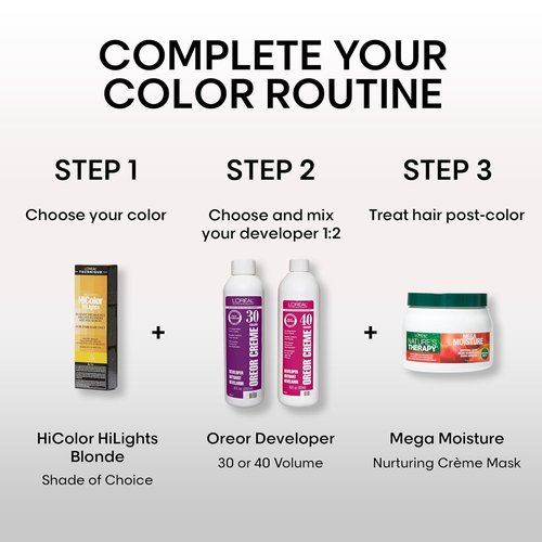 L'Oréal Technique HiColor Blonde Highlights - Intense Permanent Hair Color for Dark Hair, No Pre-Lightening Required