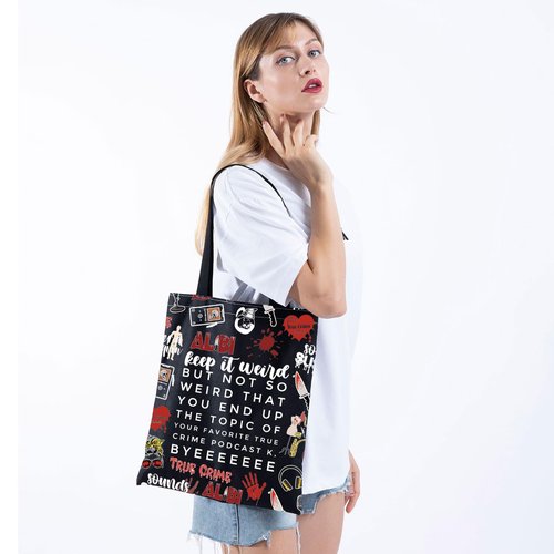 Morbid Crime Inspired Gift True Crime Club Makeup Bag True Crime Fan Zipper bag (BYEEEEEEE tote)