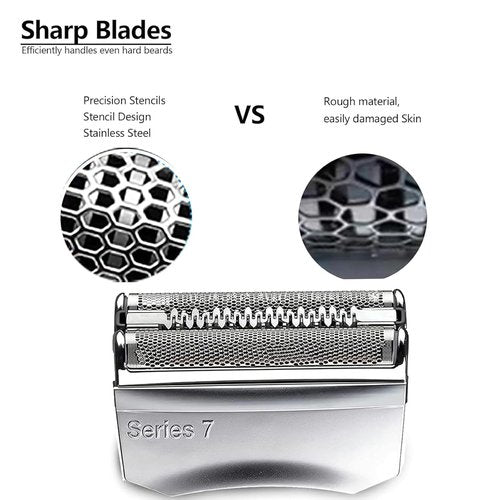 Braun Series 7 70S Replacement Shaver Heads - Compatible Foil & Cutter for Electric Razors | Fits Models 720cc, 730cc, 735s, 750cc, 760cc, 790cc
