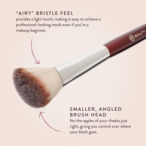BK BEAUTY 112 SMALL ANGLED FACE BRUSH – Precise Angled Blush Brush for Soft, Natural Blend, Ideal for Blush on Smaller Faces & Highlighting