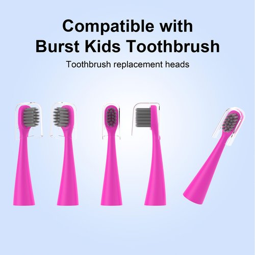 EveryStep Replacement Toothbrush Heads 8 Pack for Burst Kids Electric Toothbrush, Blue and Pink