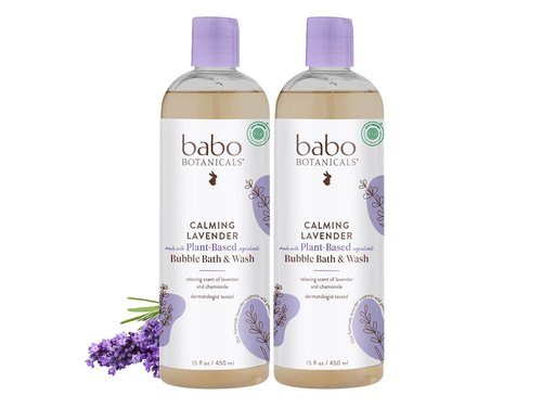 BABO Botanicals Calming Lavender 2-in-1 Bubble Bath & Wash - Relaxing Chamomile & Lavender - EWG Verified, Vegan
