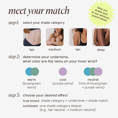 Tinge Body Makeup - Water & Transfer Resistant Cream for All Skin Types | Medium Coverage, 3.38 Fl Oz - Deep Cool