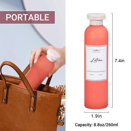 UMETASS Travel Shampoo Bottle, Empty Plastic Squeeze Bottles 8.8oz with Flip Cap, Lotion Container for Toiletries Travel Size Shampoo and Conditioner