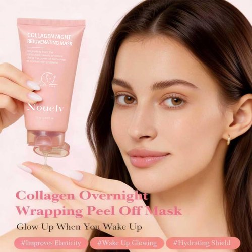 MEFELE Cln Peel Off Mask,Collagen Face Mask, Hydrating Overnight Hydrogel Mask,Gentle Skin Care, Pore Minimizing - Korean Skincare -Elasticity Improvement - Better Than Sheet Masks